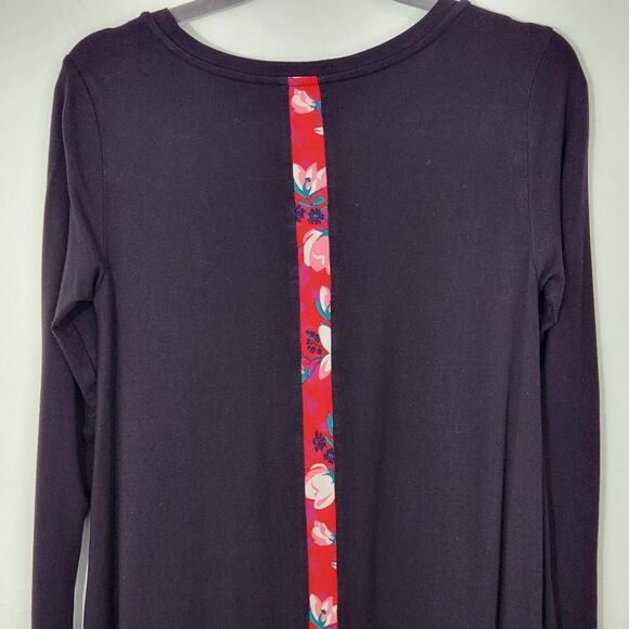 Matilda Jane Black Long Sleeve Shift Dress with Red Floral Panel Size Small - Picture 5 of 8